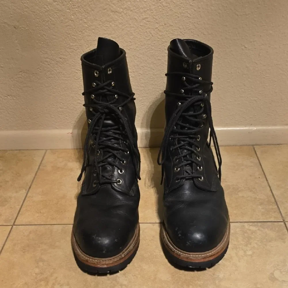 Classic Black Men's Lace-Up Boots